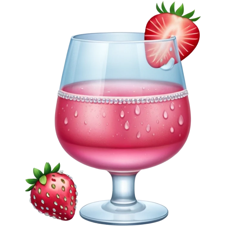 A glass of mezcal pink and strawberry  emoji