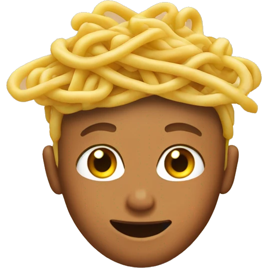 tanned boy with noodles on his head emoji