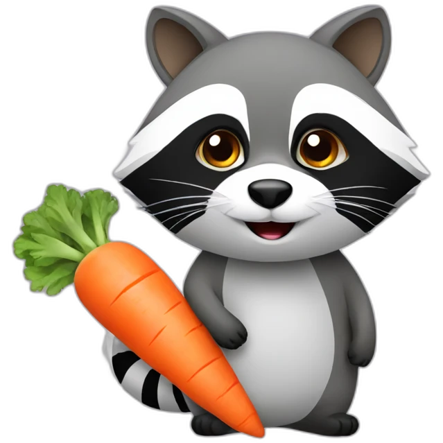 Raccoon with carrot  emoji