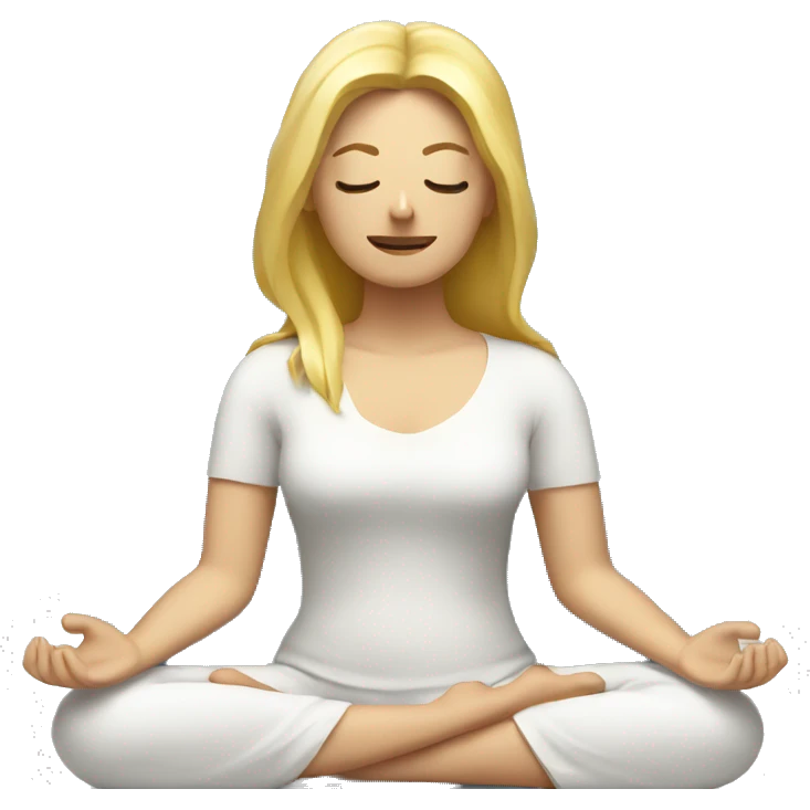 Blond women meditating with camera  emoji