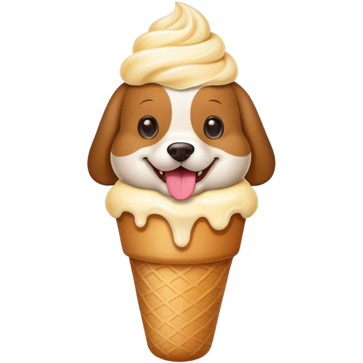 Crea un perro con un helado emoji
