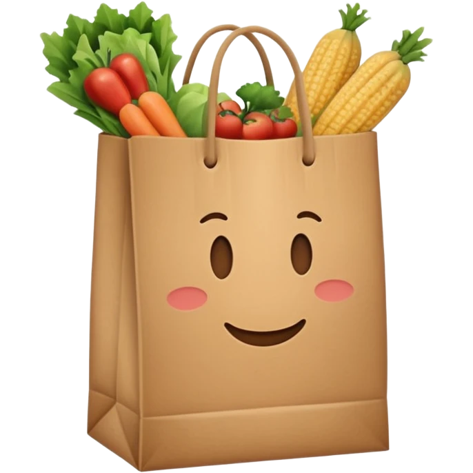 a bag of groceries, no picture on the bag emoji