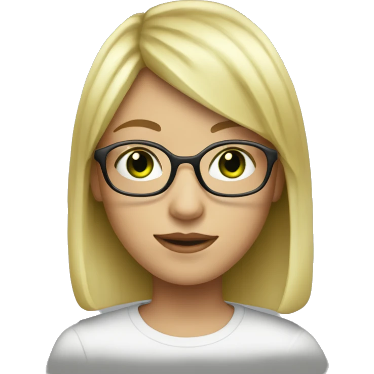 blond-girl-with-glasses-and-green-eyes-and-bob-hair-with-fringe emoji
