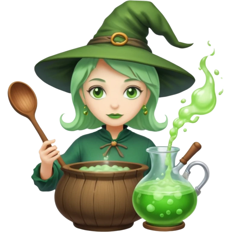 green witch cooking potion emoji