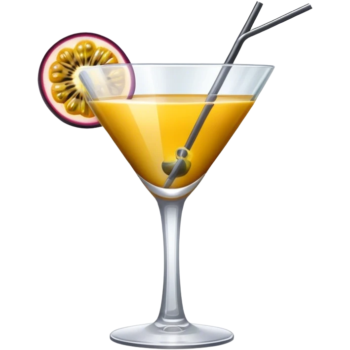 Cocktail glass with half passionfruit emoji
