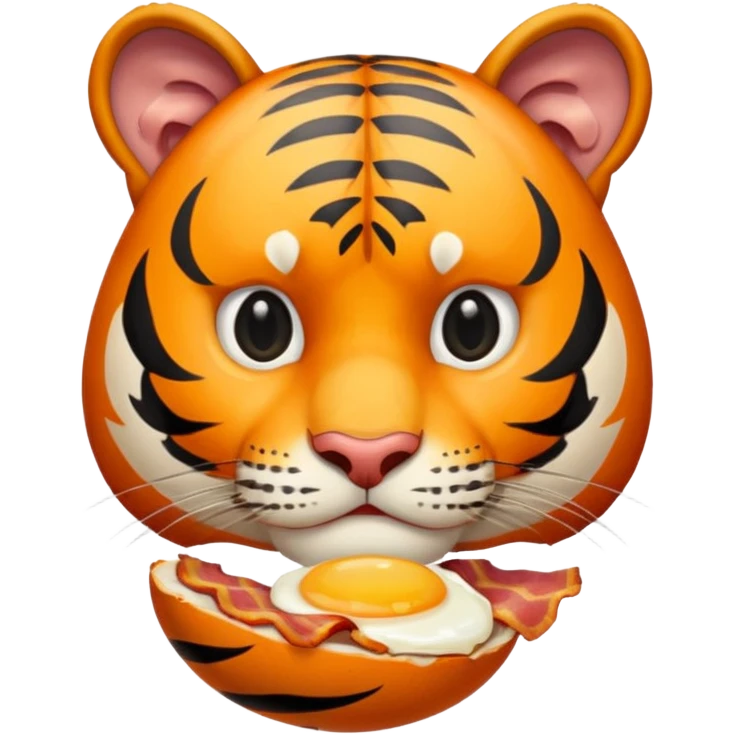 Tiger with eggs and bacon emoji