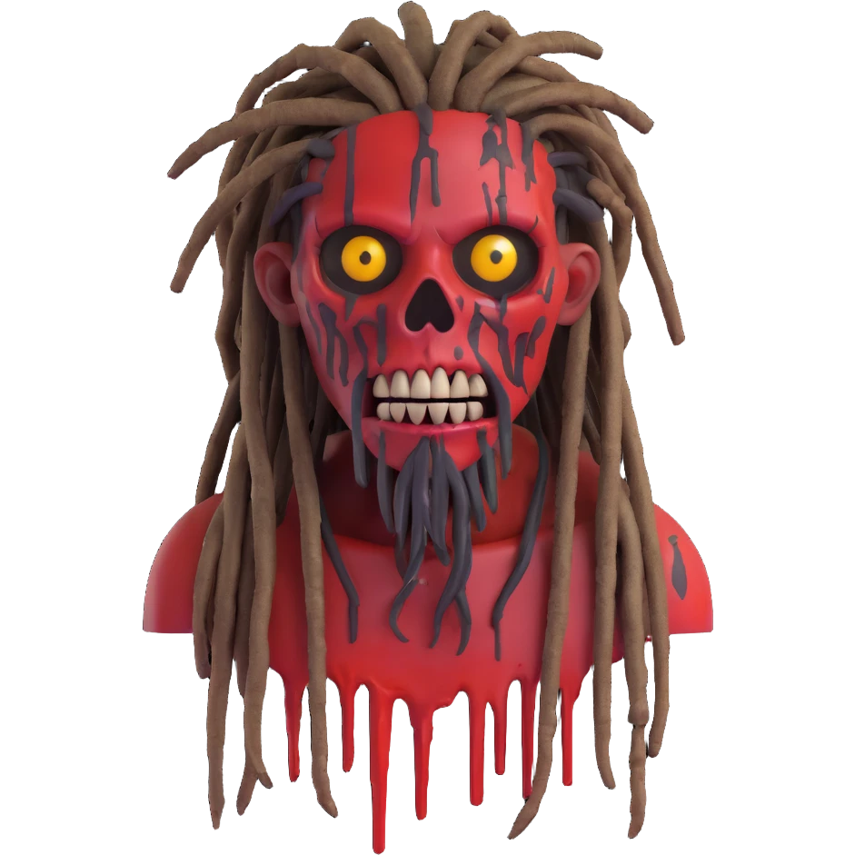 bloody zombie with dreadlocks emoji