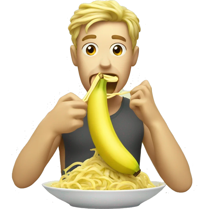 Banana eating noodles  emoji