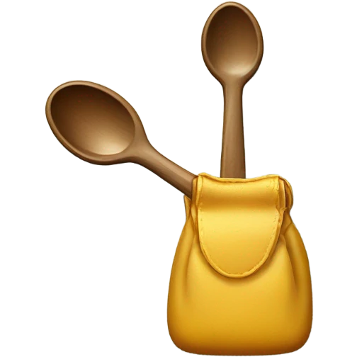 Tiny bag with spoon  emoji