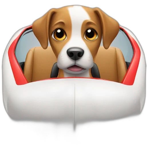 Dog in a racecar emoji