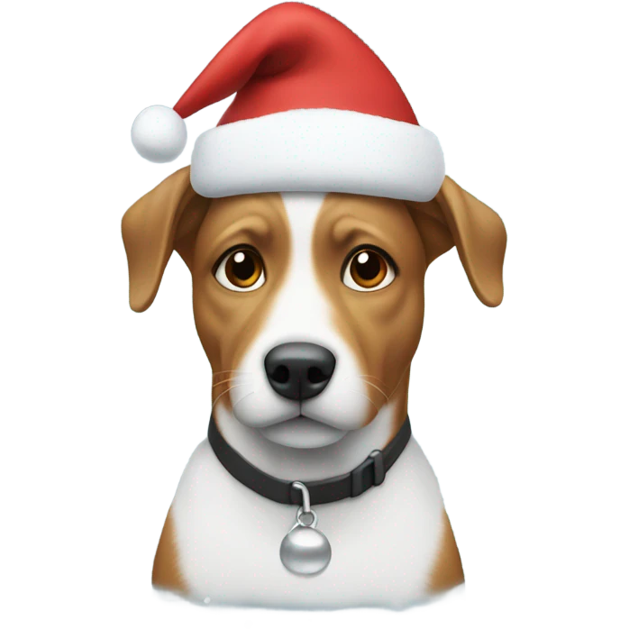 Dog in Santa hat snow emoji