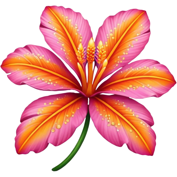 sparkly pink and orange tropical flower  emoji
