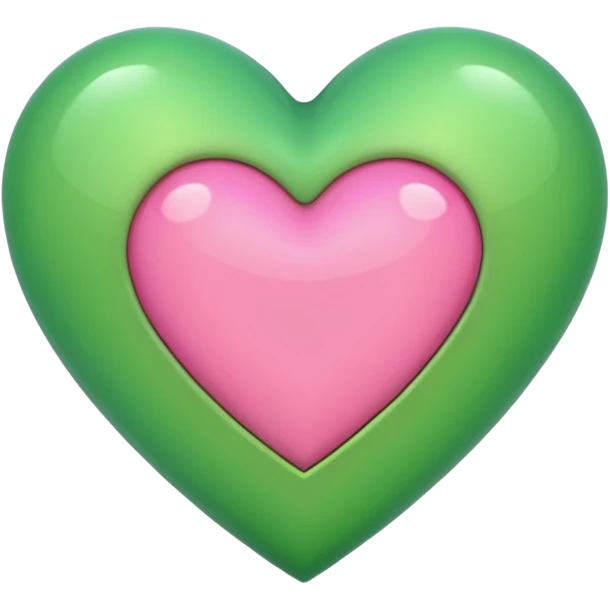 Verde e rosa cuore emoji
