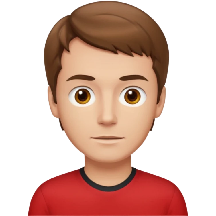 Murray Cook light brown hair, brown eyes, red shirt emoji