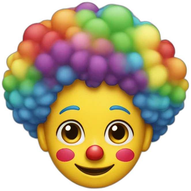 Clown with a rainbow afro emoji