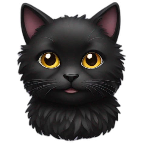black fluffy cat emoji
