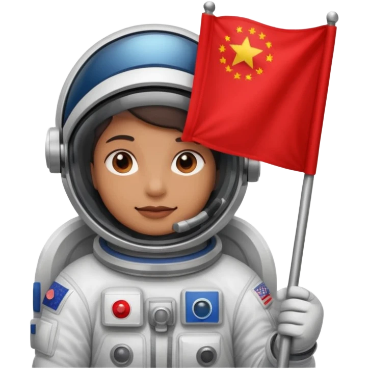 astronaut with red flag emoji