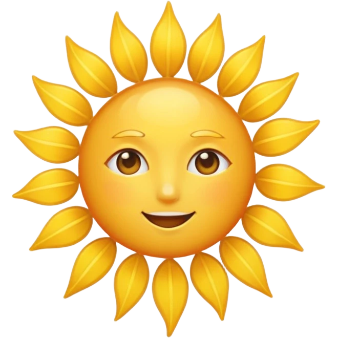 Clear sunny day with bright golden sun emoji