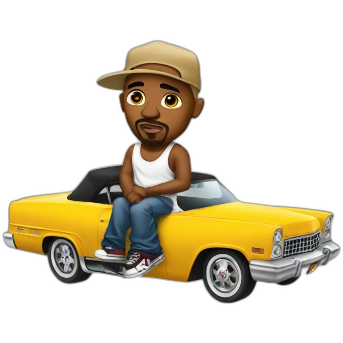 Tupac in lowrider emoji