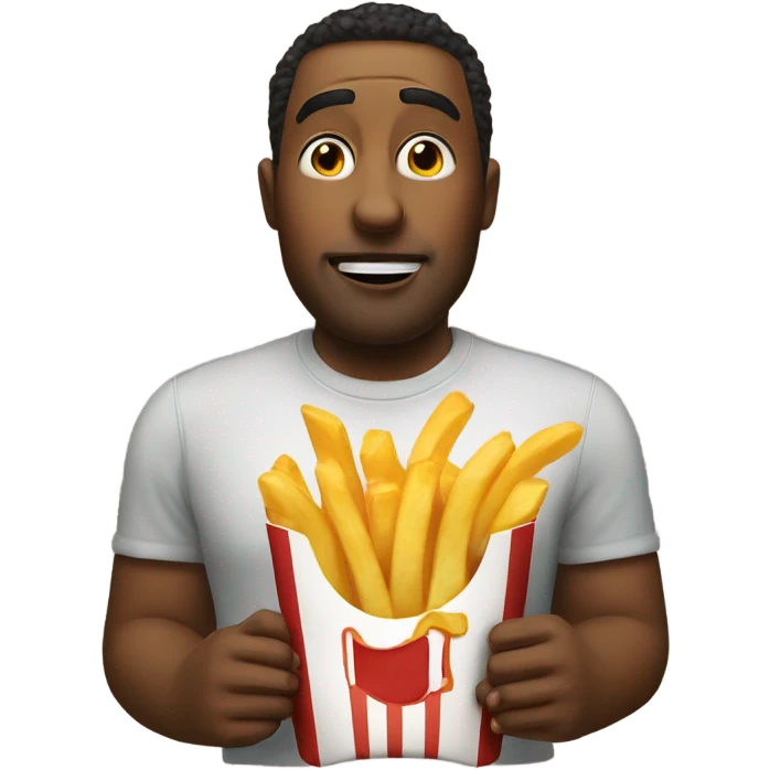 Big man eating fries emoji