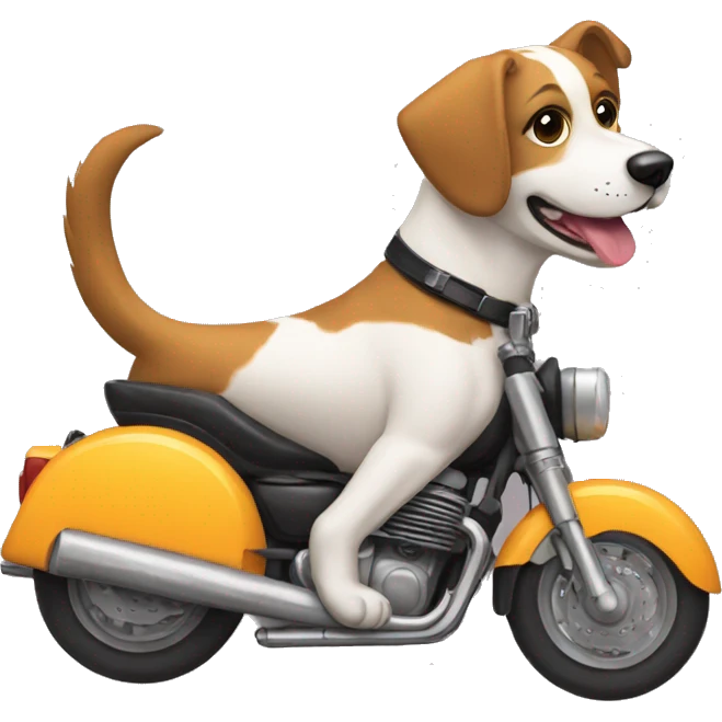 Perro en moto  emoji
