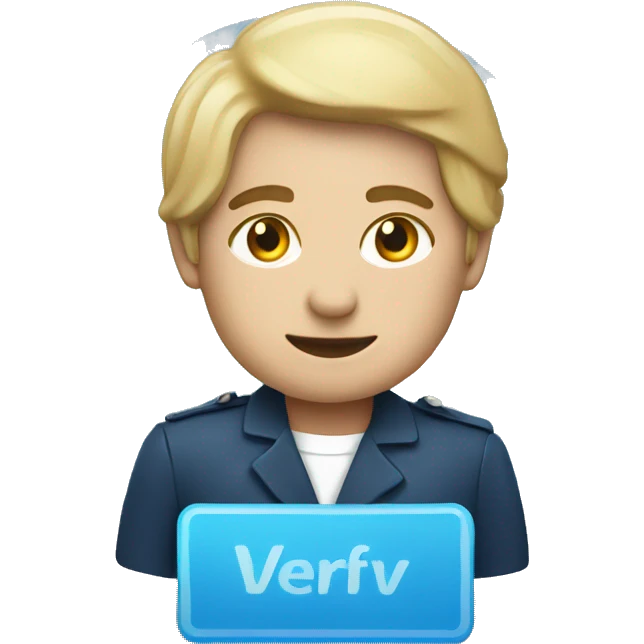 Verify badge with blue background emoji