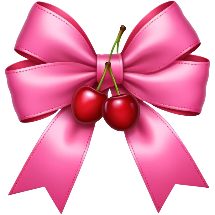 pink bow with cherries emoji