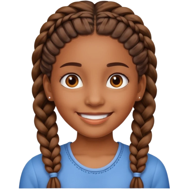 fille marron avec des tresse emoji