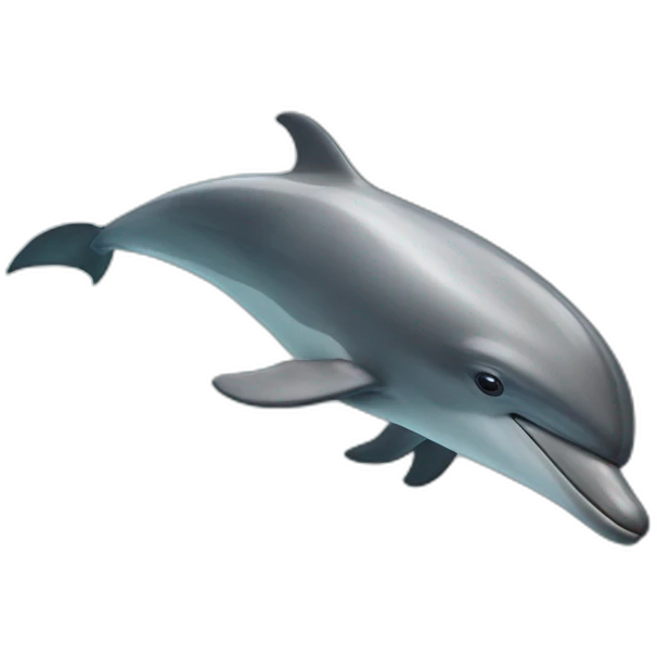 a dolphin swimming in the winter sea emoji