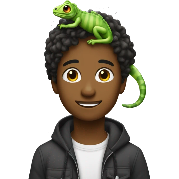 a 22 year old boy metisse with a cameleon emoji