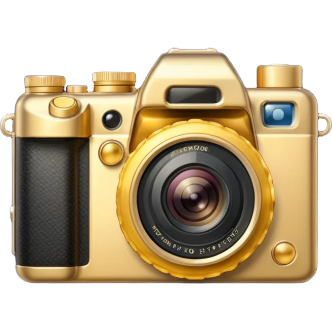 a premium to quality made of gold photocamera emoji