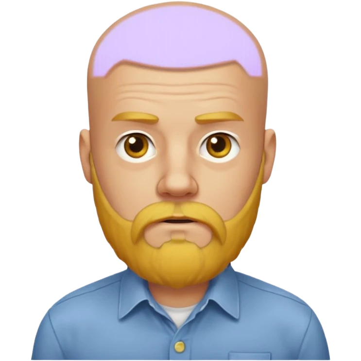 bald man with long yellow beard and shirts emoji