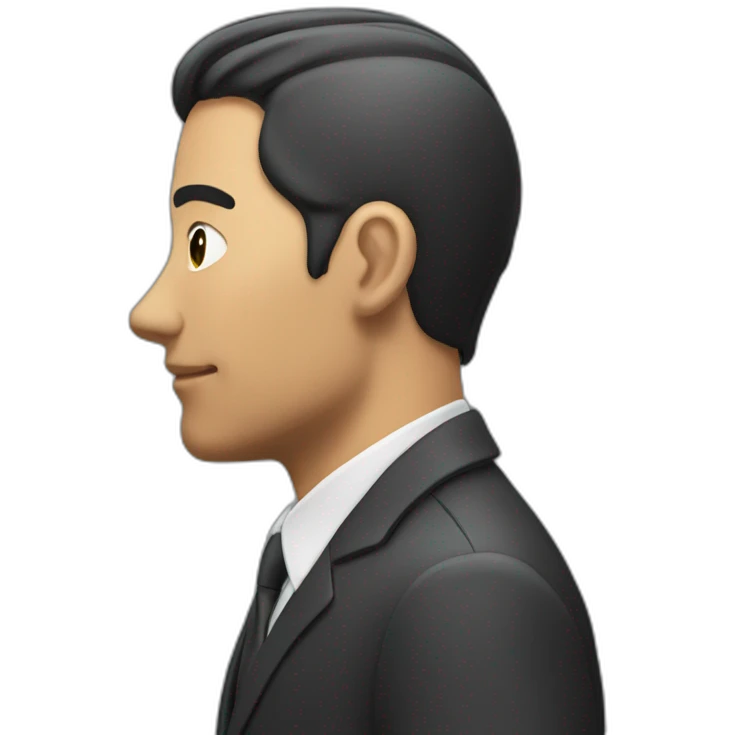 man in suit looking to the right (side view) emoji