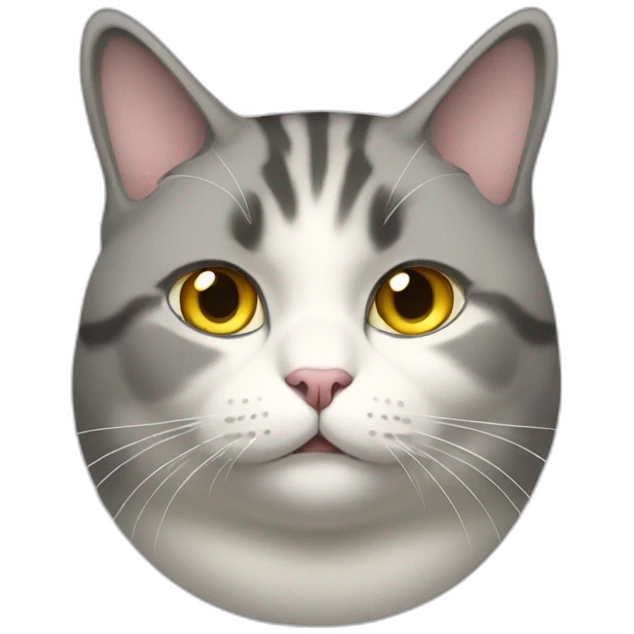 yellow grey and white fat female cat emoji