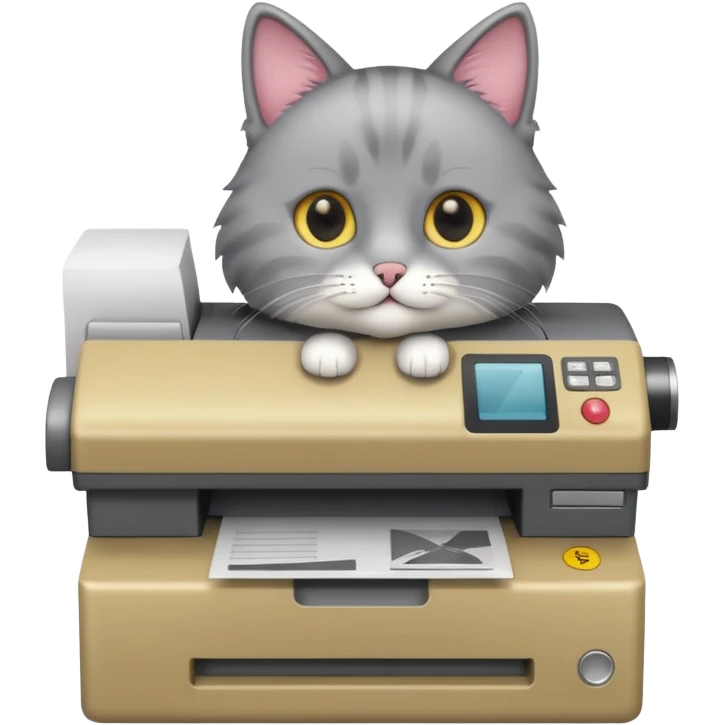 Cat in a photocopier emoji