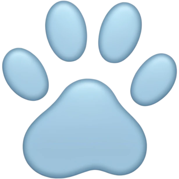 a pastel blue pawprint emoji