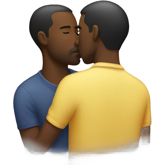 black man kissing emoji