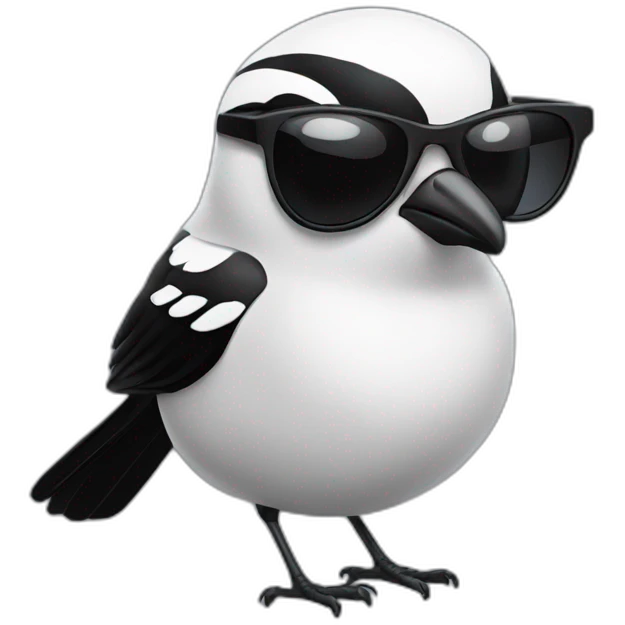 magpie wearing sunglasses emoji