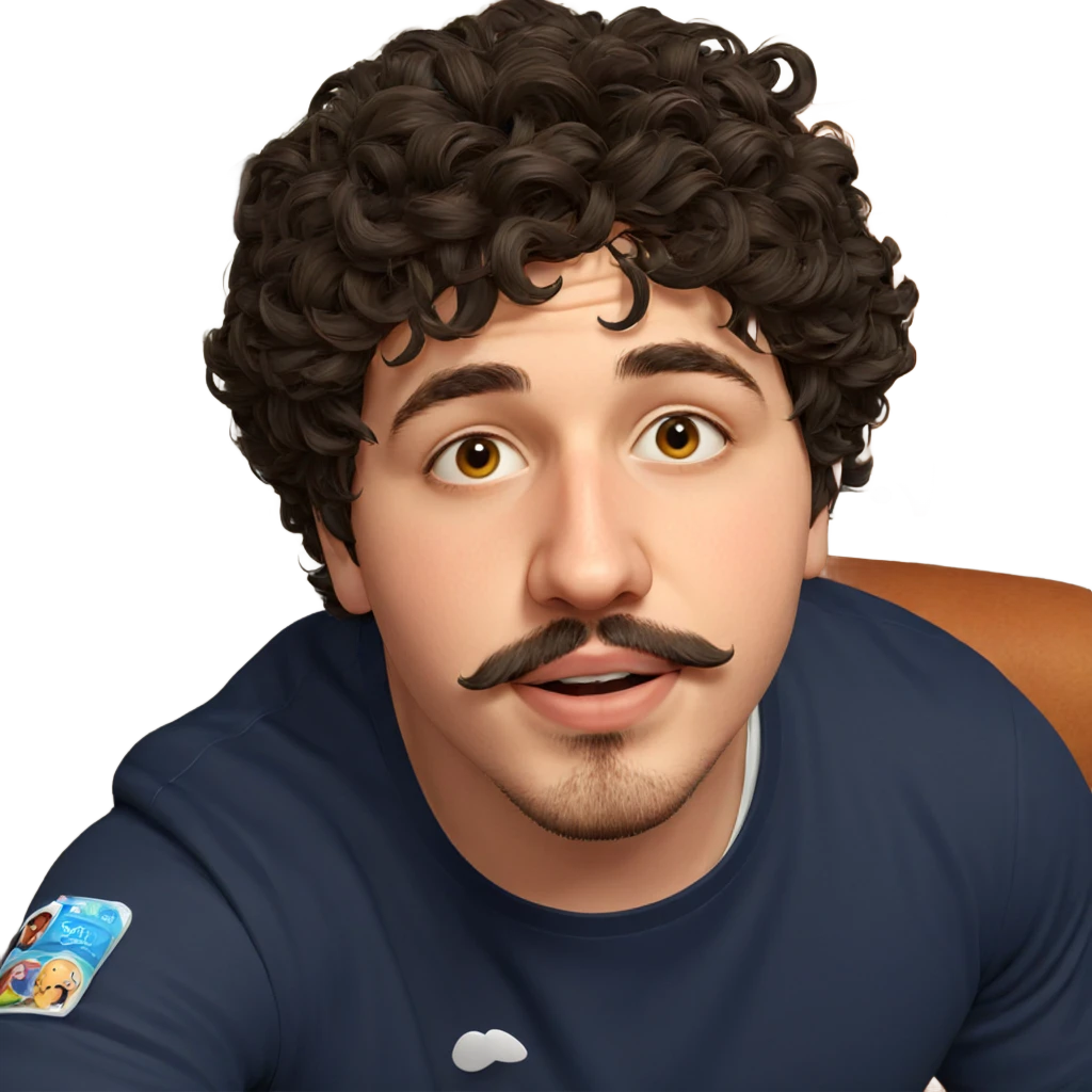 male portrait with mustache emoji