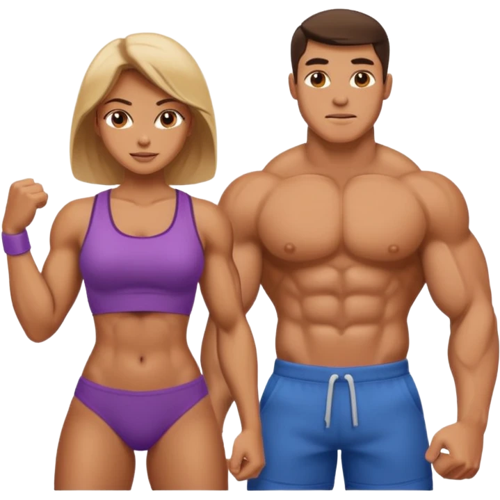 Девушка с парнем накаченны emoji