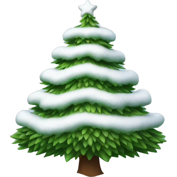 christmas tree with snow emoji