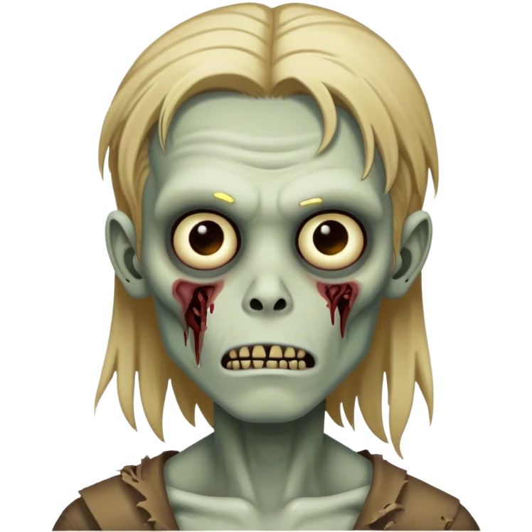 zombie boy with long dark blonde hair emoji