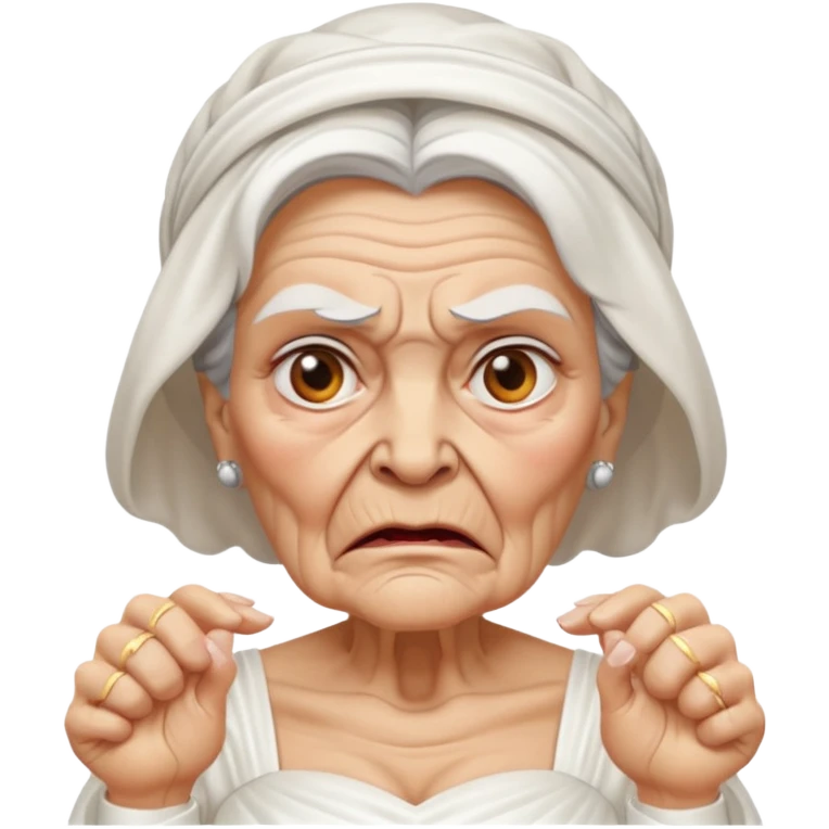 aggressive old lady in wedding  emoji