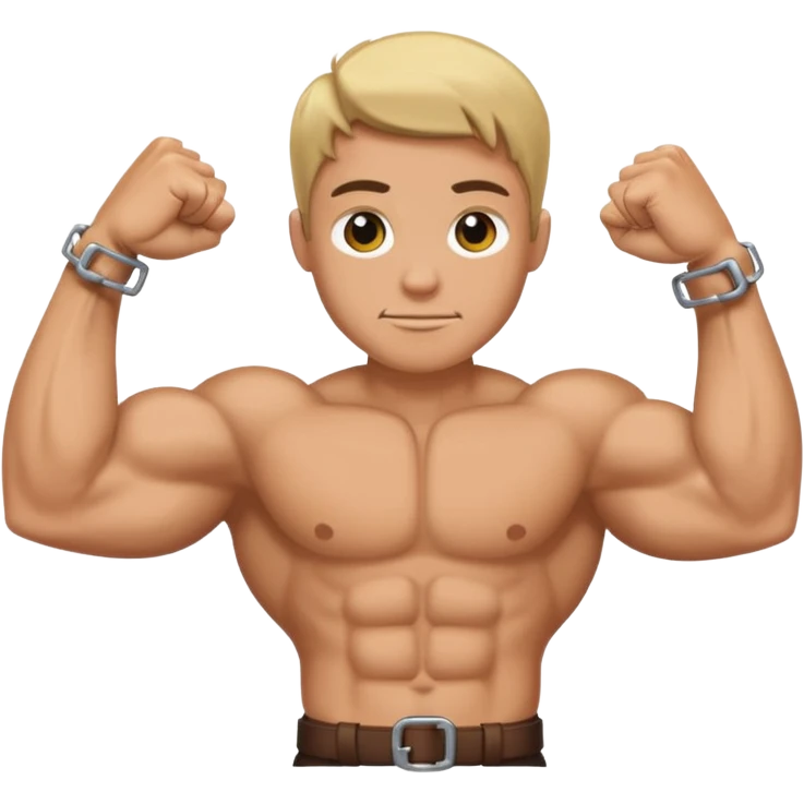 Handcuffed flexing bicep (only bicep) emoji