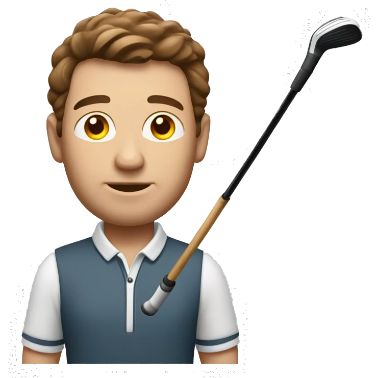 golfing club man with brown hair emoji