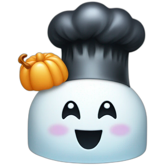 ghost wearing chef's hat with chef's kiss emoji