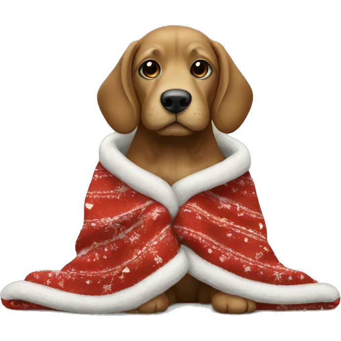 Doodle in a Christmas blanket emoji