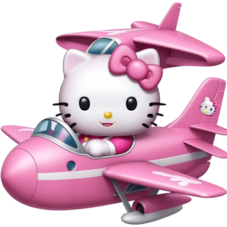 hello kitty flying plane emoji