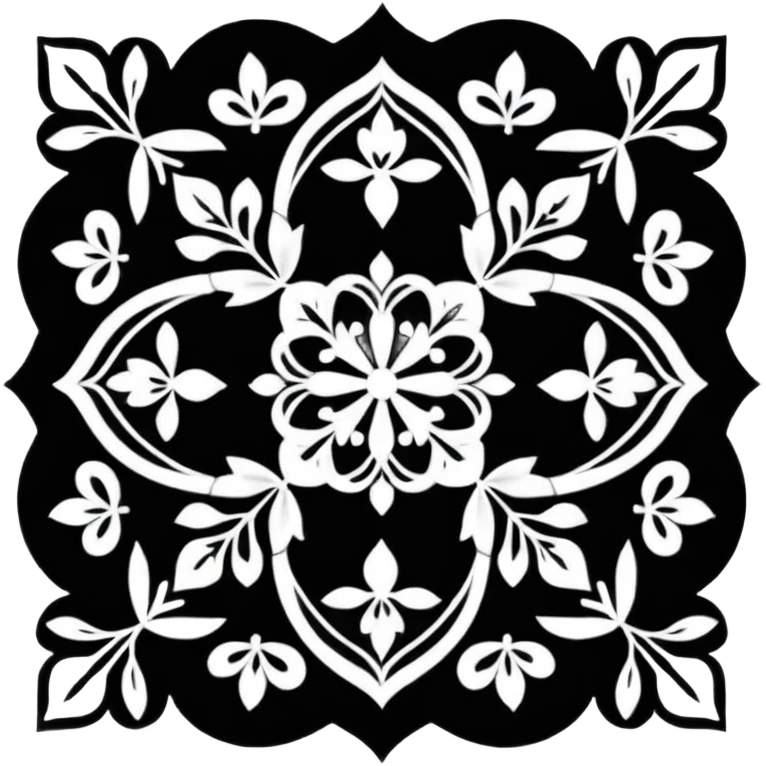 Black color kolam emoji