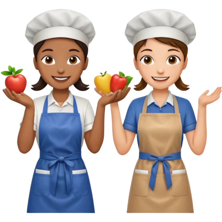 create a realistic emoji of two working packaging workers switching positio emoji